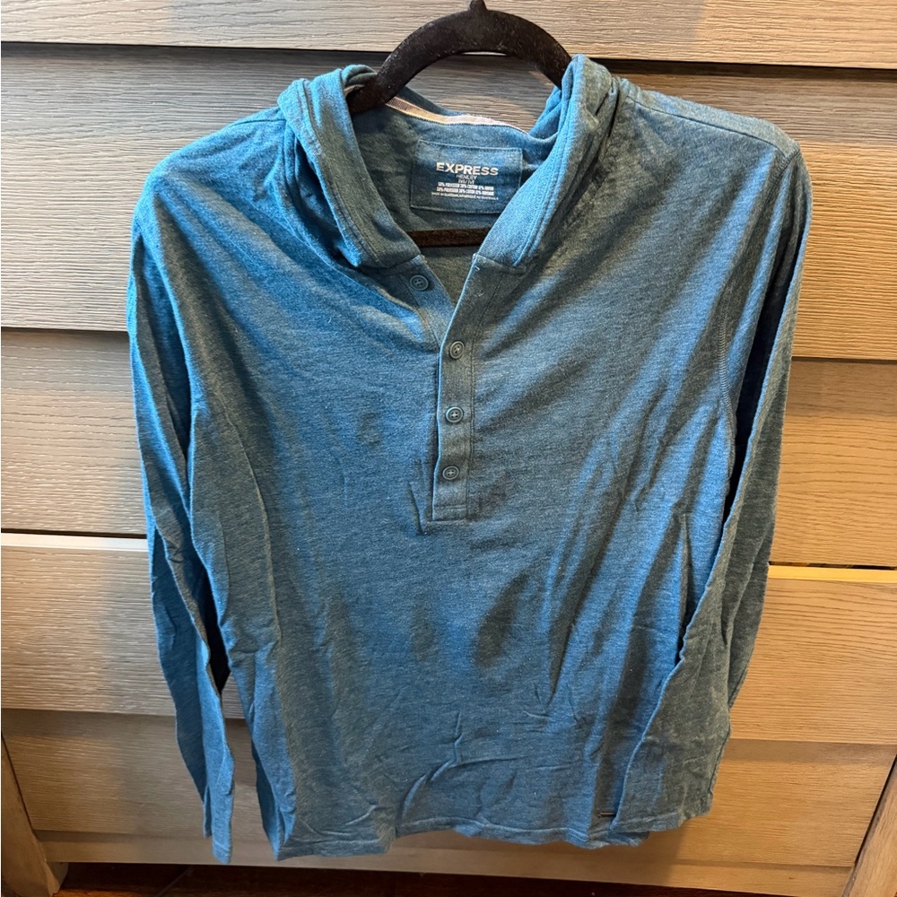 Express Men's Long Sleeve Henley Size Medium